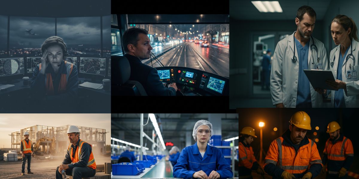 Workers and professionals across industries managing fatigue risk